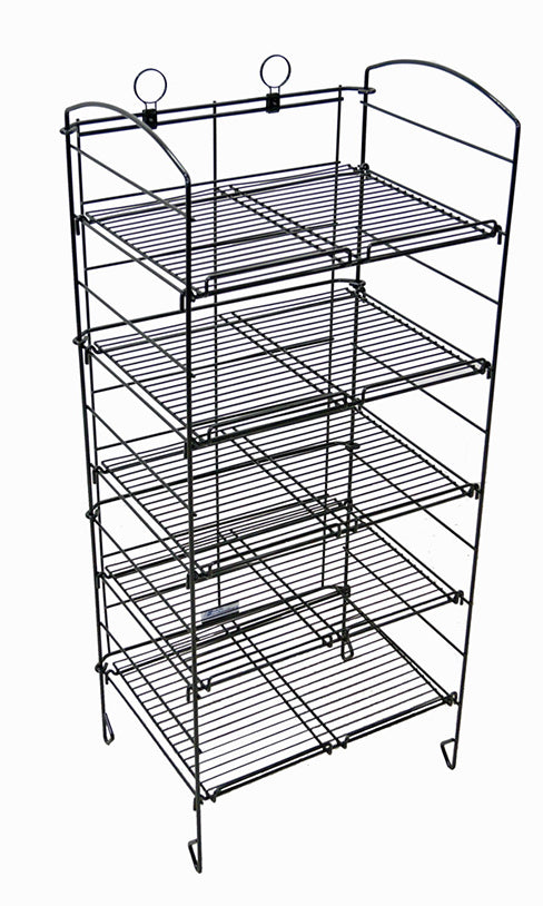 5-Shelf Fold-Up Wire Display (Matte Black)