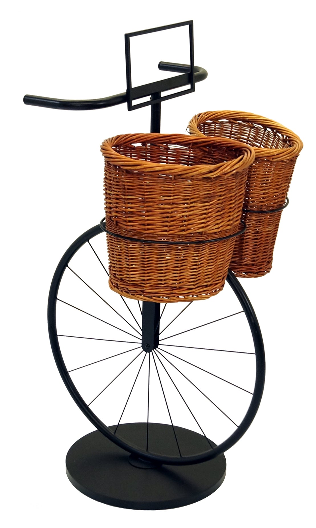 Bicycle Stand with 2 Willow Baskets