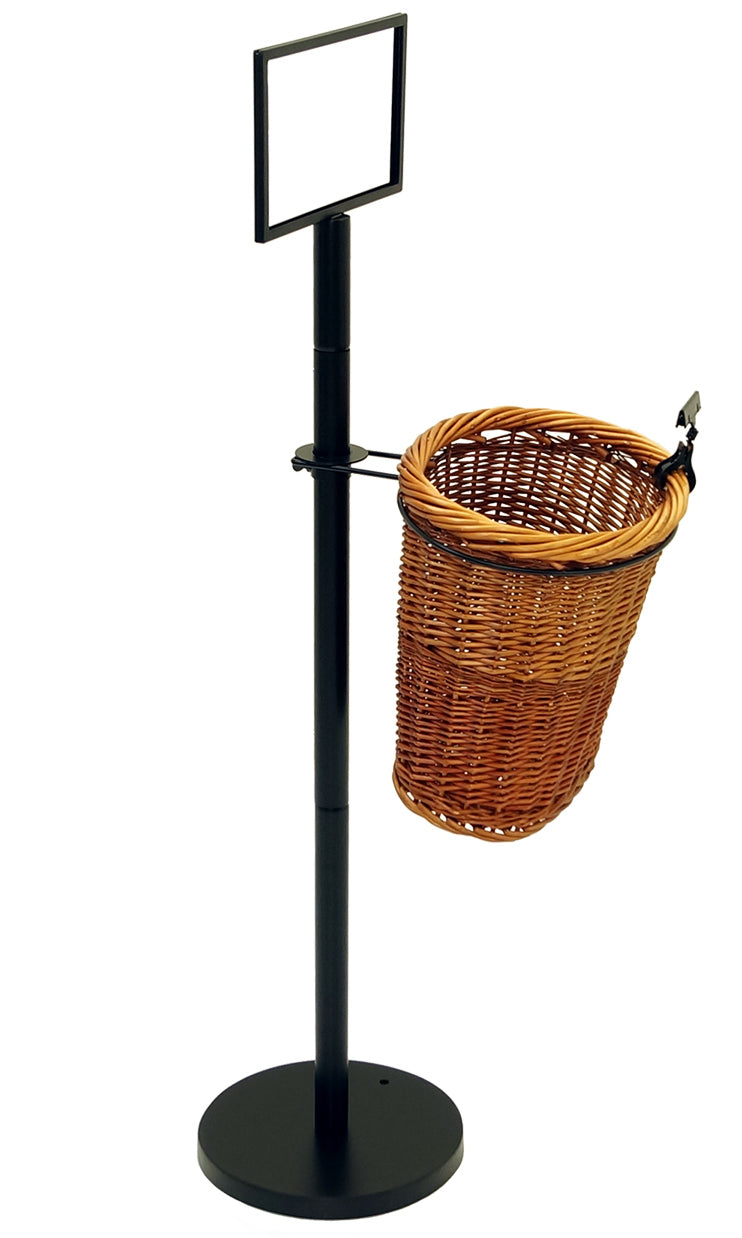 Single Willow Basket Stand with Sign Frame