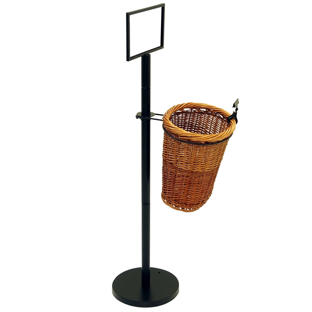 Single Willow Basket Stand with Sign Frame
