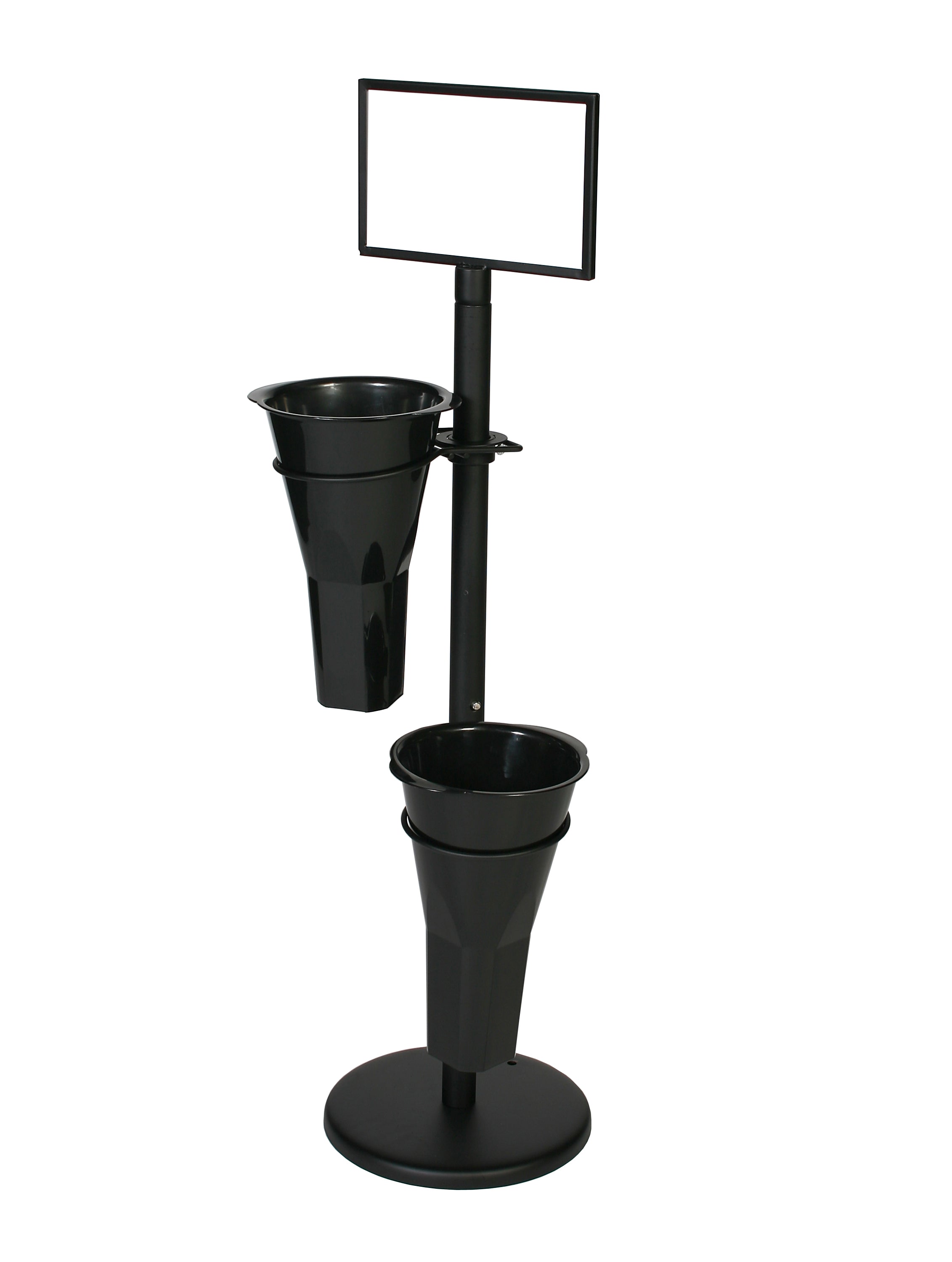 Floral Stand with 2 Plastic Vases and Sign Frame
