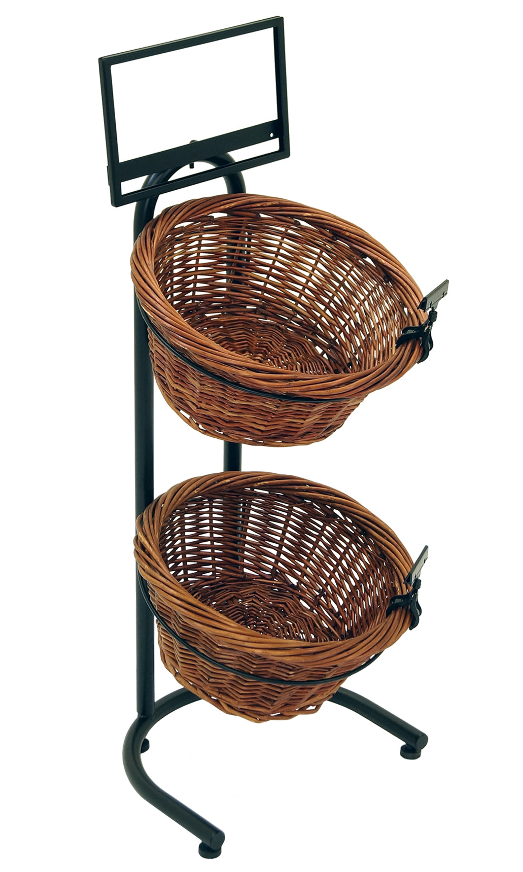 2-Tier Floor Display with 2 Round Willow Baskets