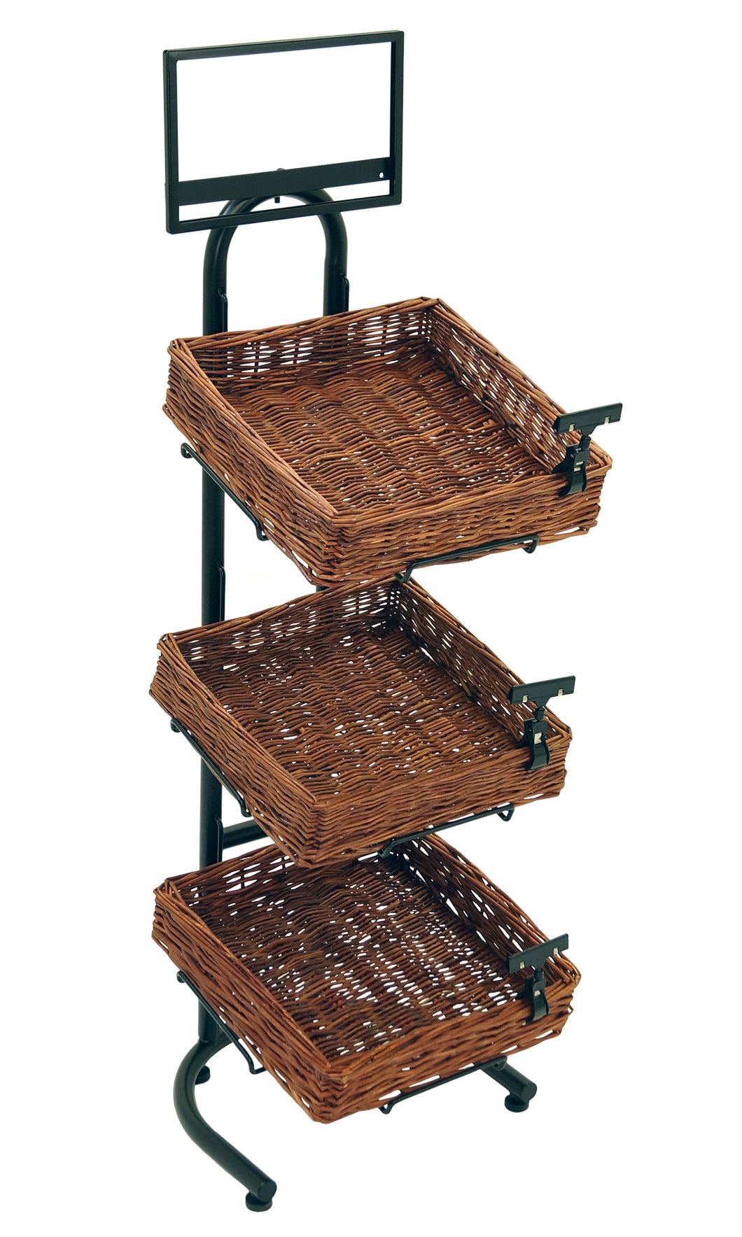 3-Tier Display with 3 Square Willow Baskets
