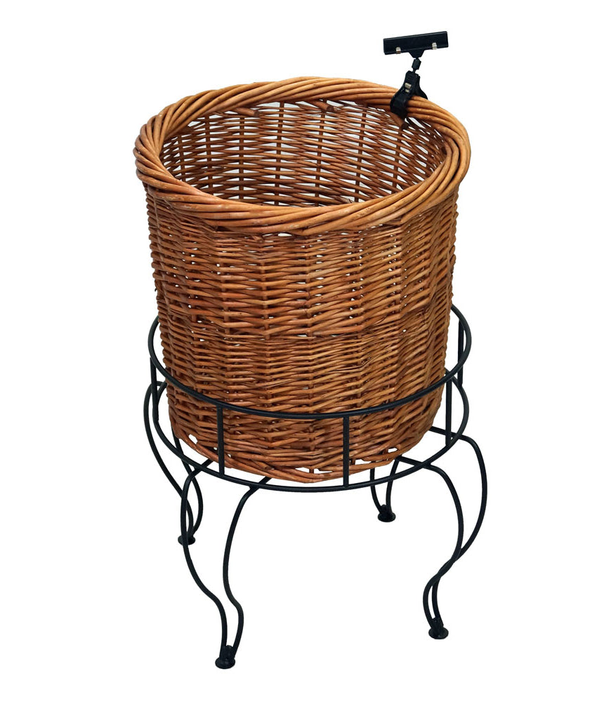 Small Floor Display With 1 Round Willow Basket