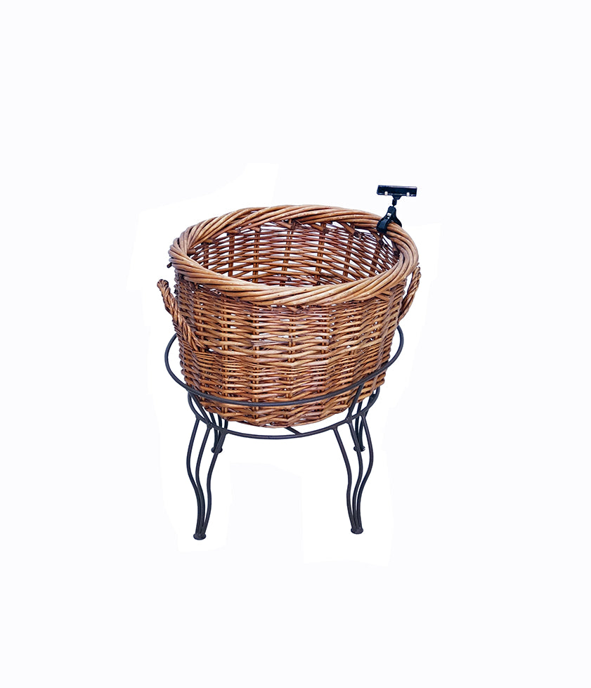 Medium Floor Display with 1 Round Willow Basket