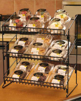 Custom Wire Counter Display with 3 Wire Shelves – Mobile Merchandisers