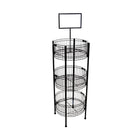3-Basket Wire Dump Bin Floor Display with Sign Frame