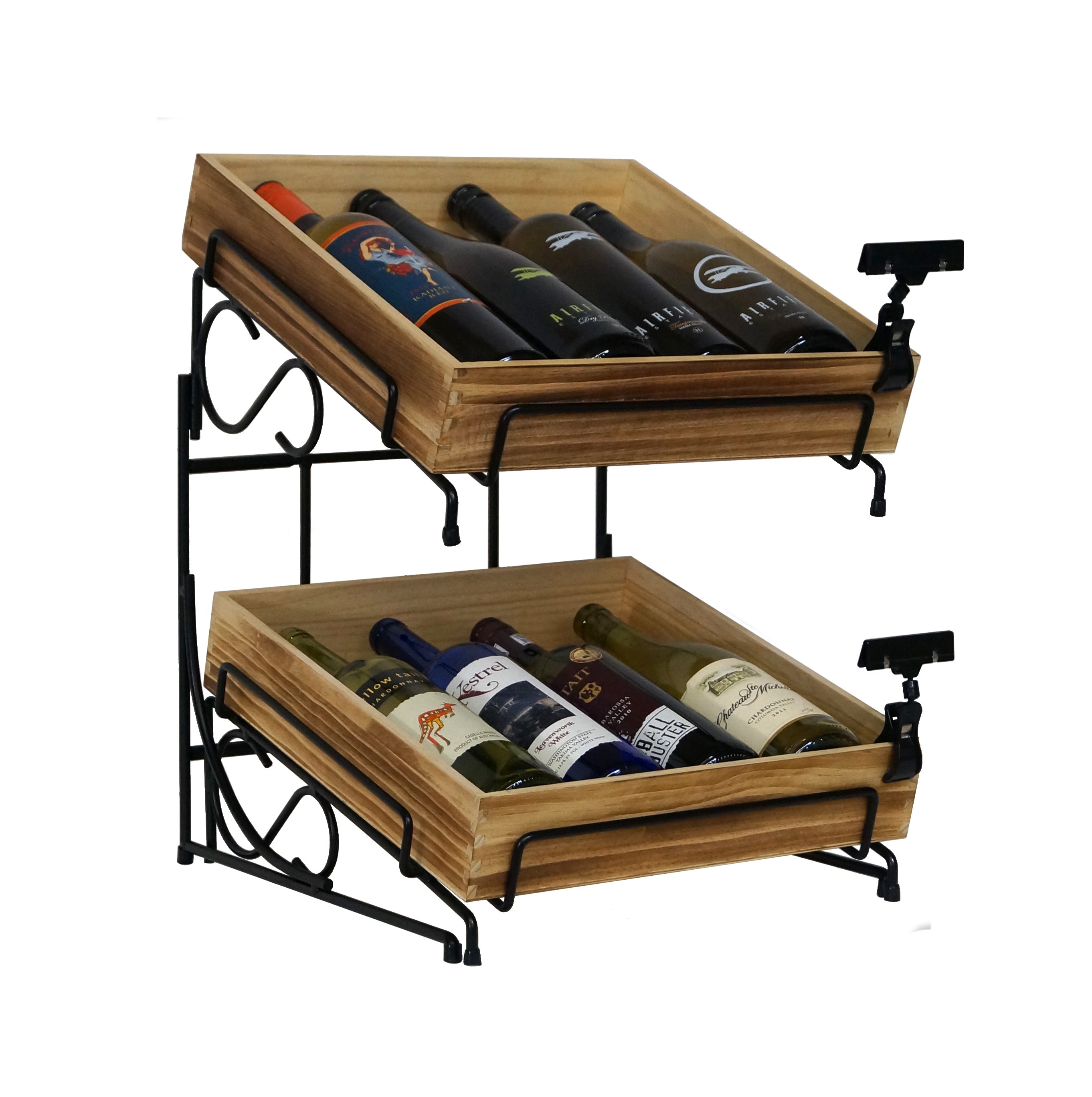 2-Tier Square Wood Crate Counter Display – Mobile Merchandisers