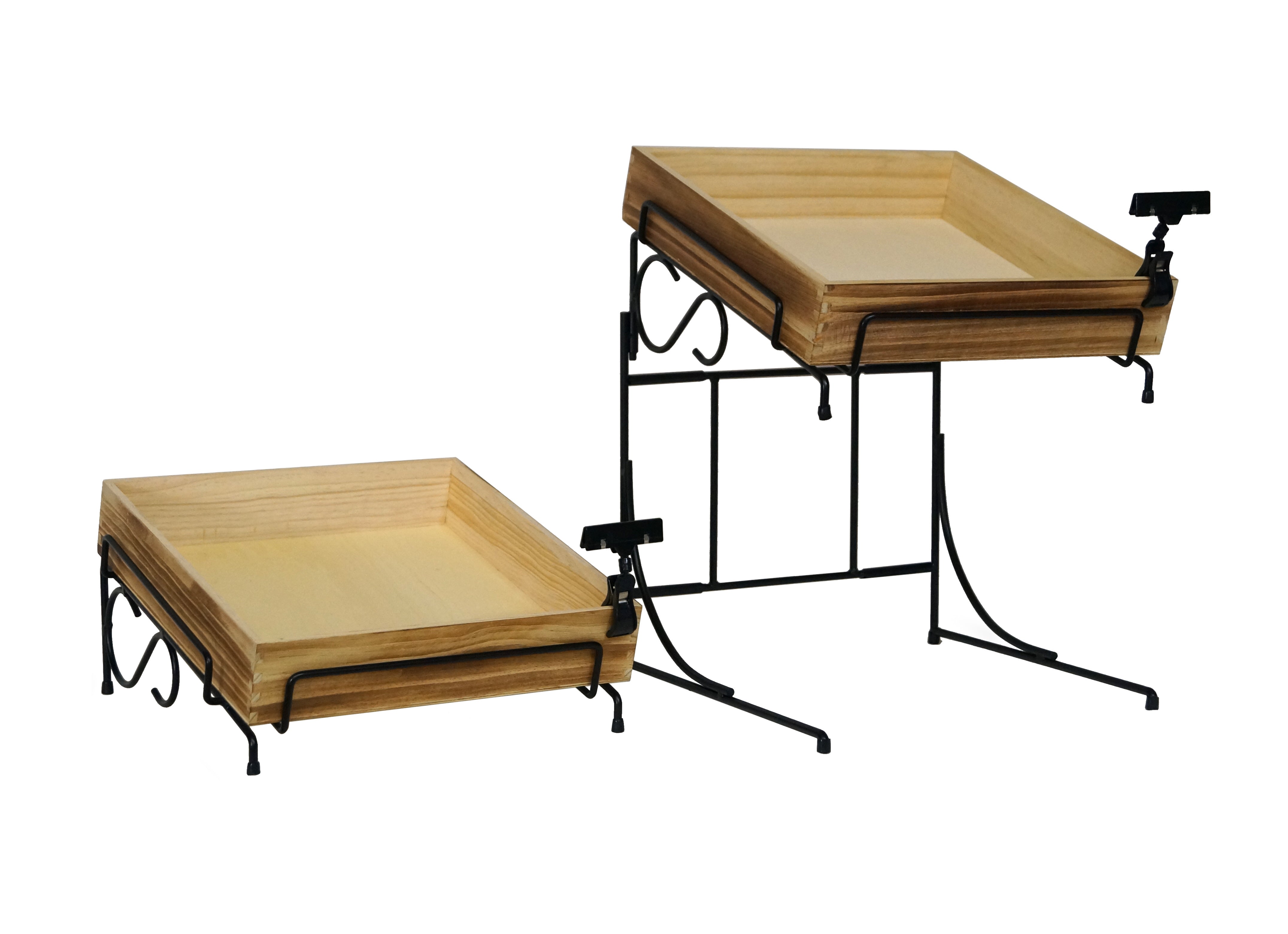 2-Tier Square Wood Crate Counter Display – Mobile Merchandisers