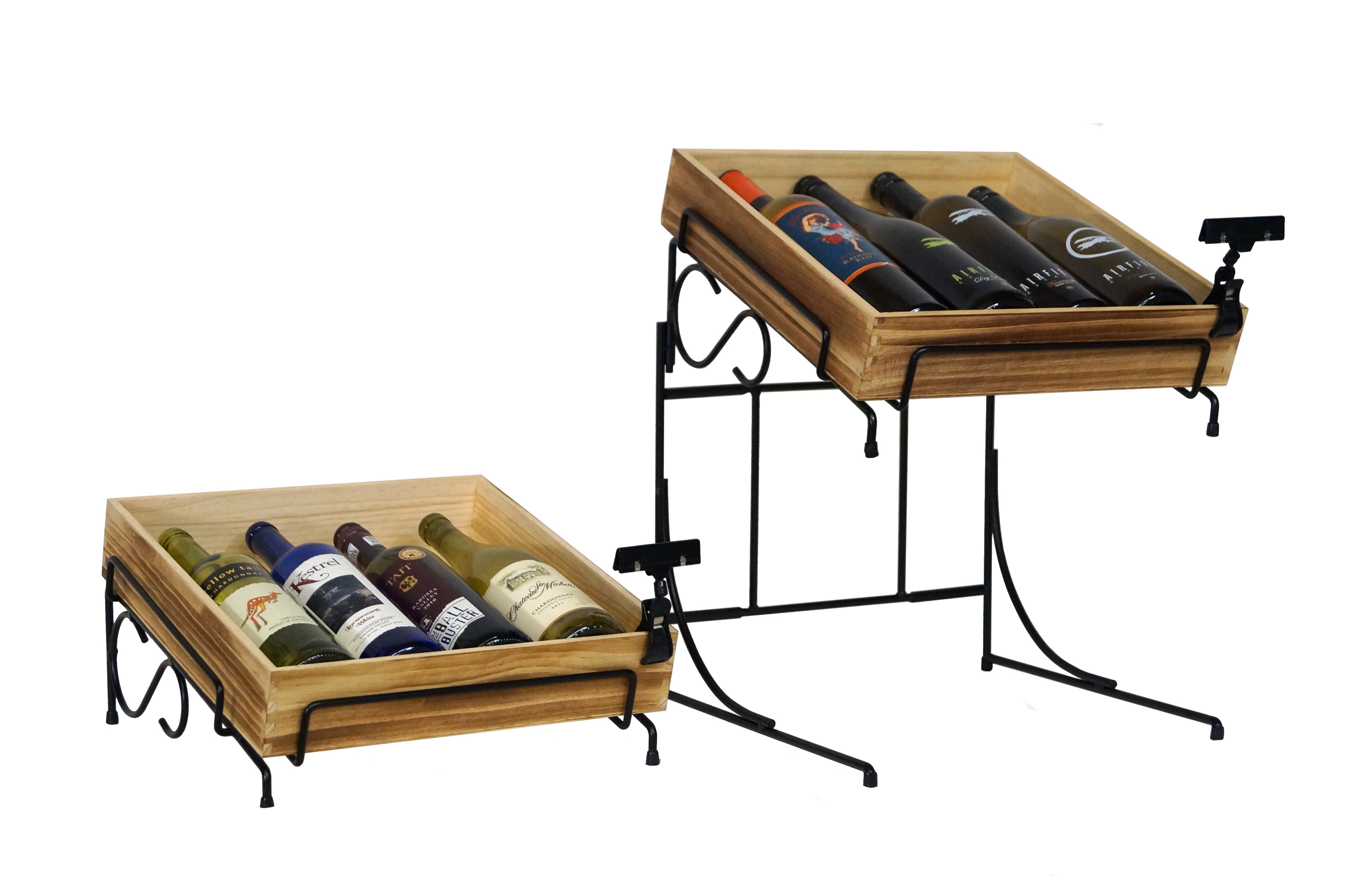 2-Tier Square Wood Crate Counter Display – Mobile Merchandisers