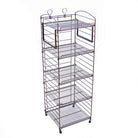 5-Shelf Fold-Up Wire Floor Display with Side Sign Frame (Bronze Hammertone)