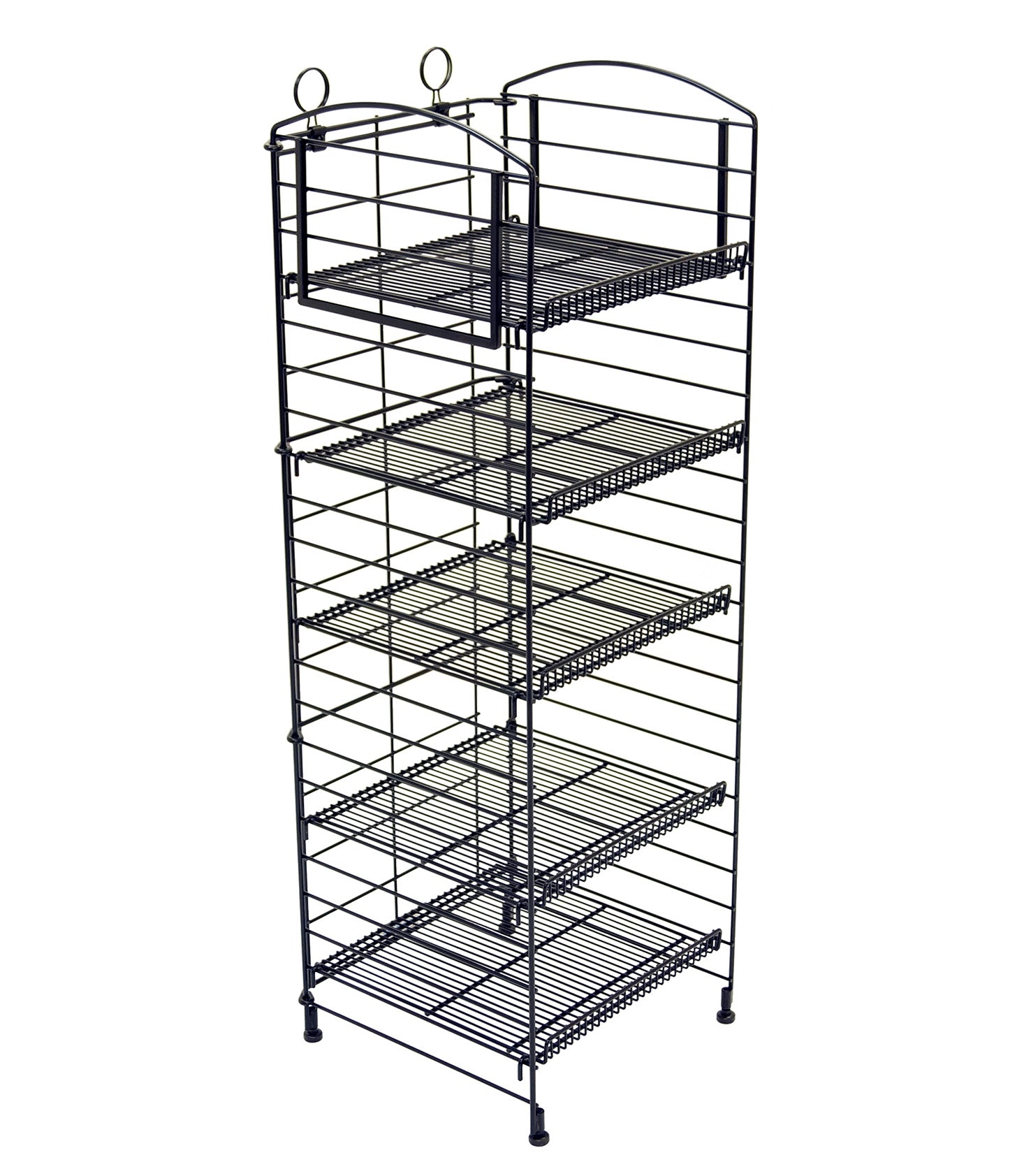 5tier POS in aisle merchandiser, 22 wide metal wire shelves