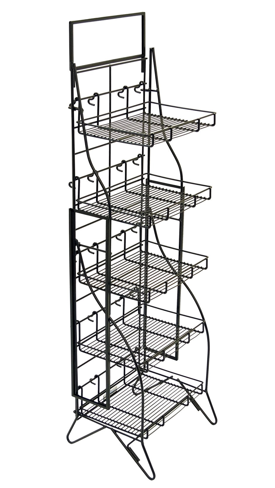 Flavia Wire Display Rack 5-Shelf Fold-Up Wire Floor Display – Mobile Merchandisers