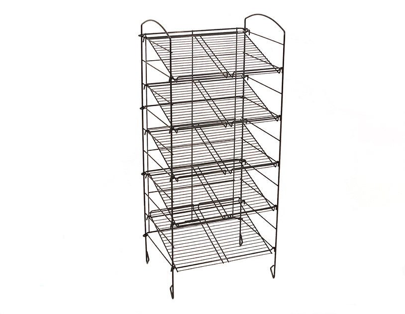 5-Shelf Fold-Up Wire Display (Matte Black) – Mobile Merchandisers