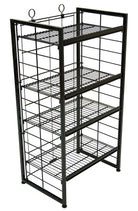 4-Shelf Mobile Fold-Up Display - Black