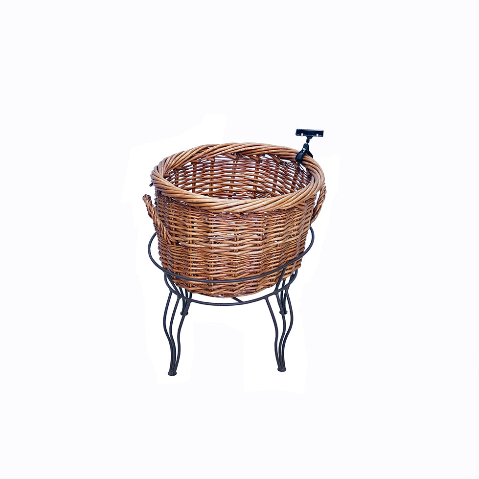 Medium Floor Display with 1 Round Willow Basket